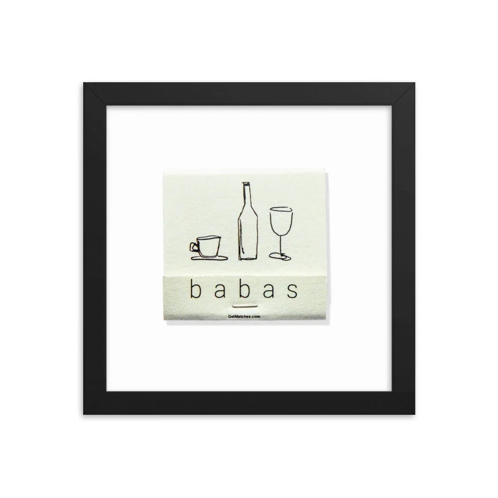 Babas on Cannon Framed Print matchbook photos