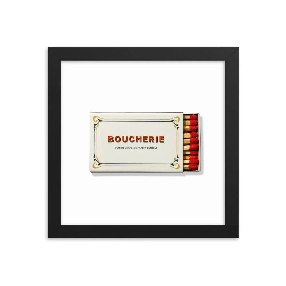 Boucherie Framed Print matchbook photos