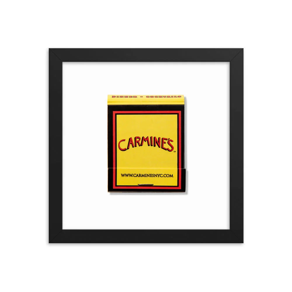 Carmine’s Framed Print matchbook photos