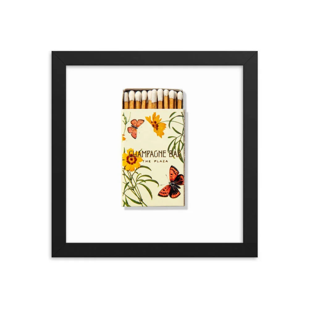 Champagne Bar Framed Print matchbook photos