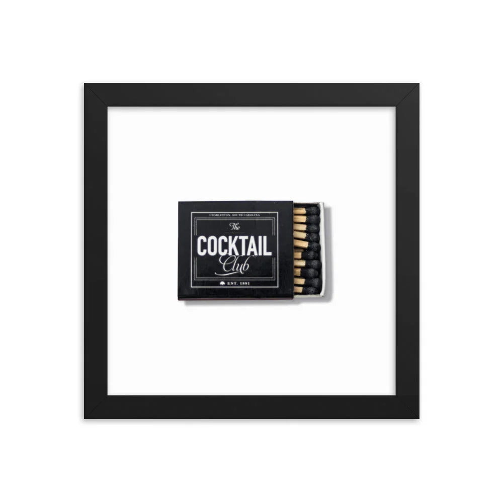 Cocktail Club Framed Print matchbook photos