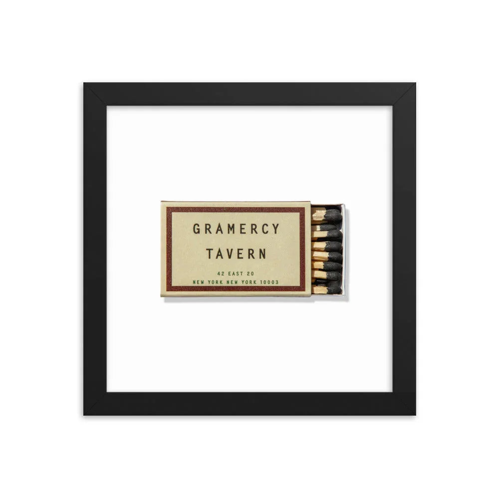 Gramercy Tavern Framed Print matchbook photos