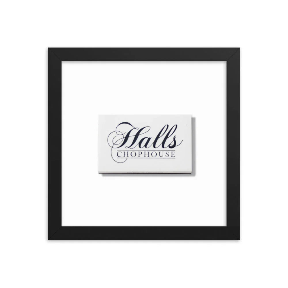 Halls Framed Print matchbook photos