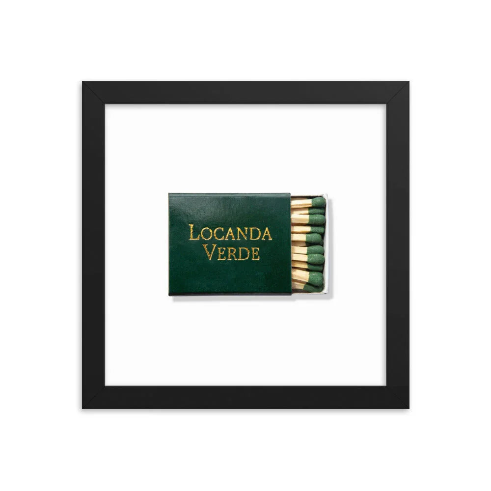 Locanda Verde Framed Print matchbook photos