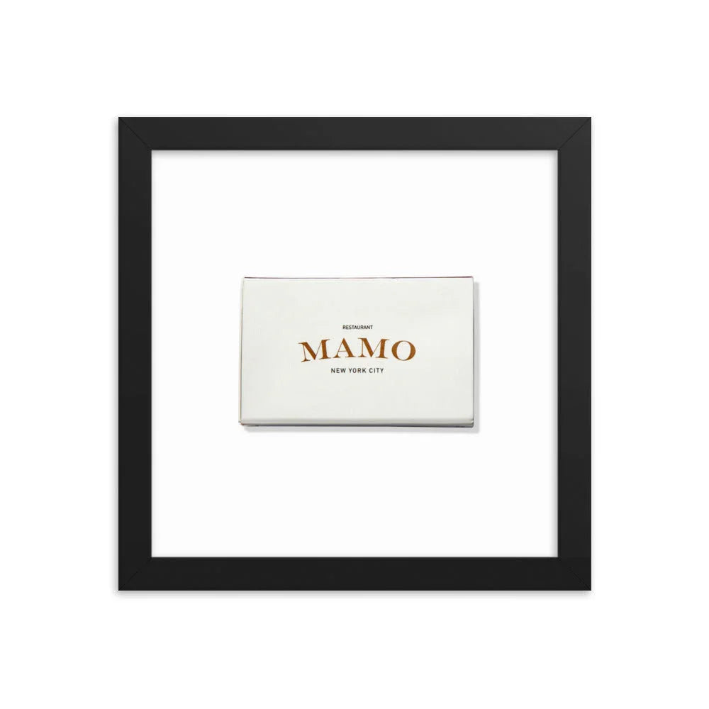 Mamo Framed Print matchbook photos