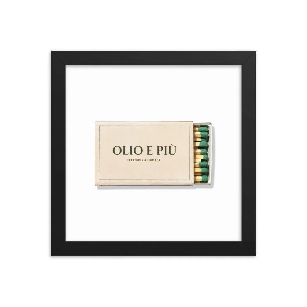 Olio E Piu Framed Print matchbook photos