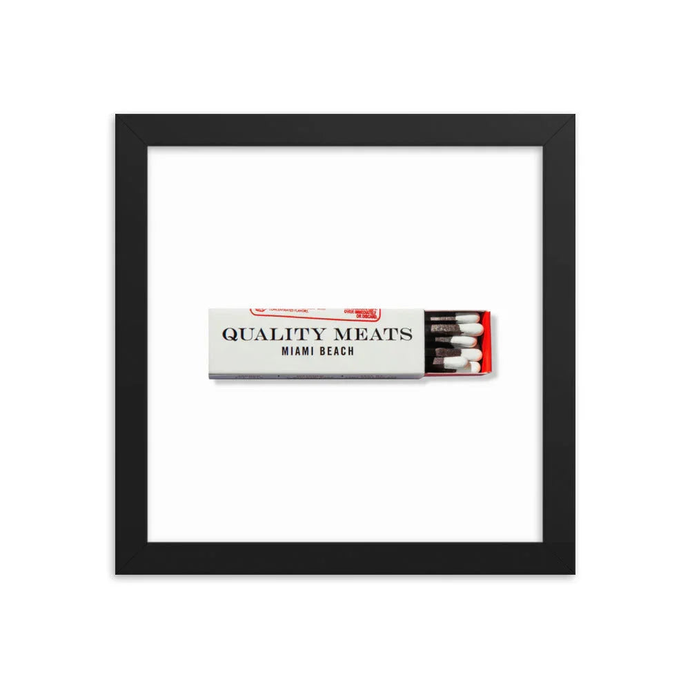 Quality Meats Framed Print matchbook photos