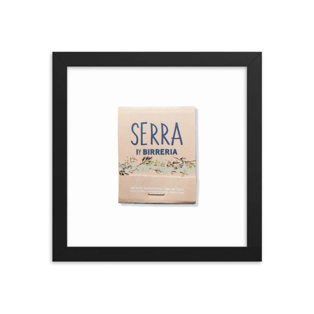 Serra Framed Print matchbook photos