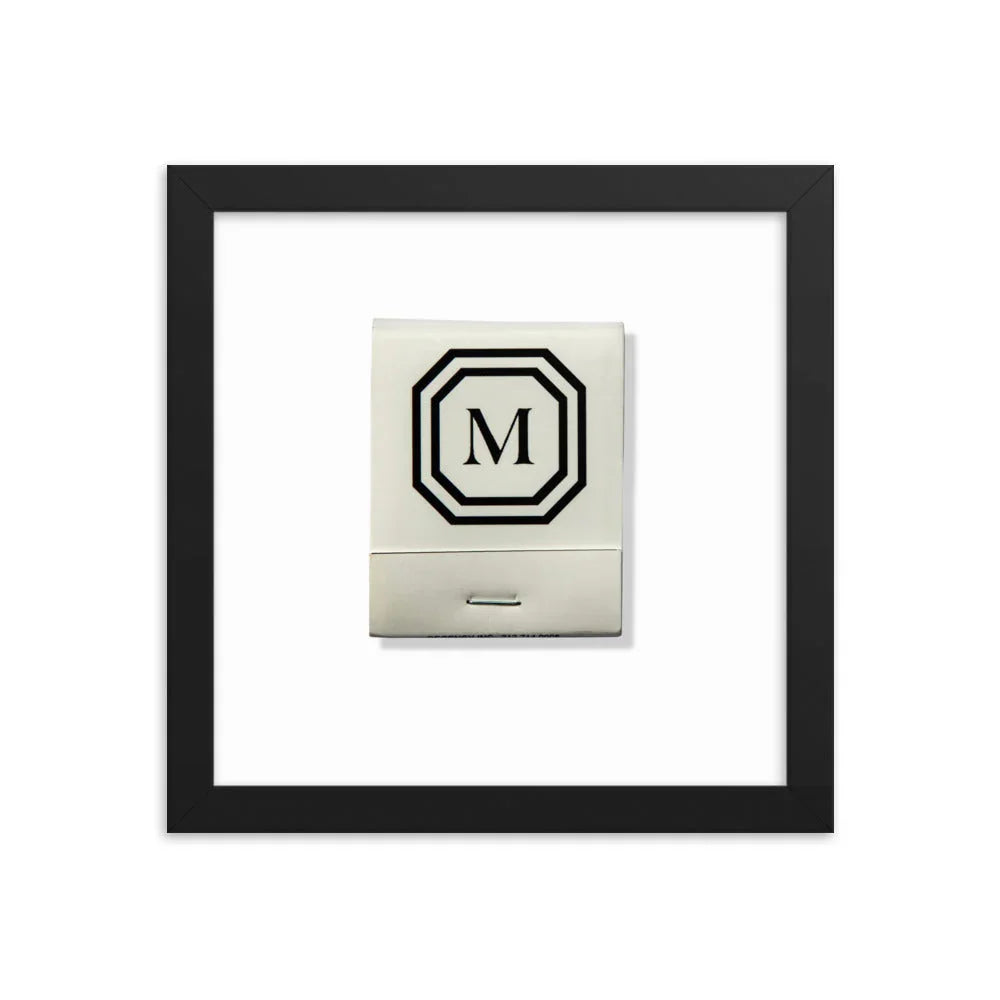 Mark Hotel Framed Print matchbook photos