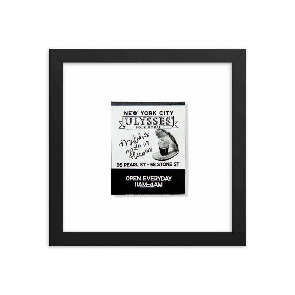Ulysses Framed Print matchbook photos