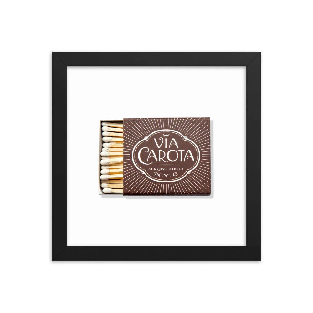 Via Carota Framed Print matchbook photos