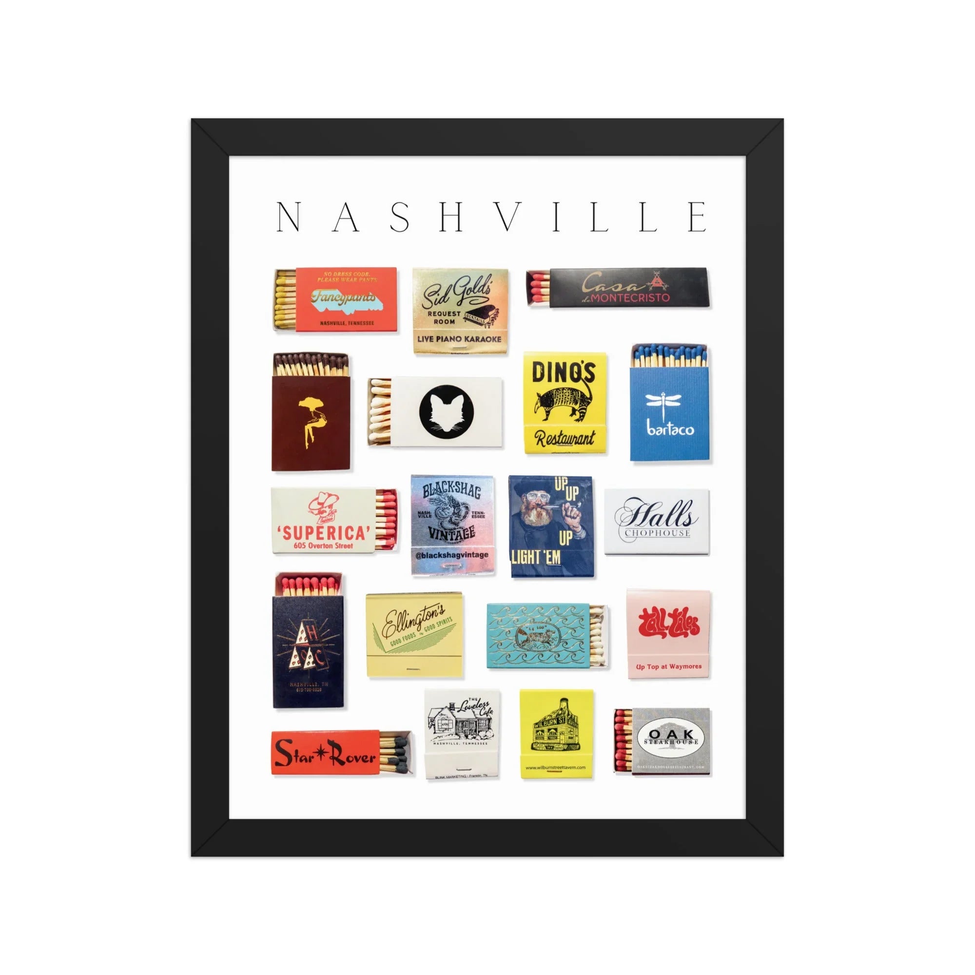 Nashville Matchbox Print matchbook photos