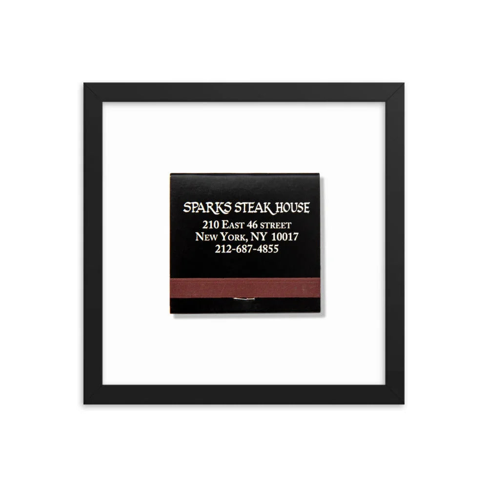 Sparks Steak House Matchbox Framed Print matchbook photos