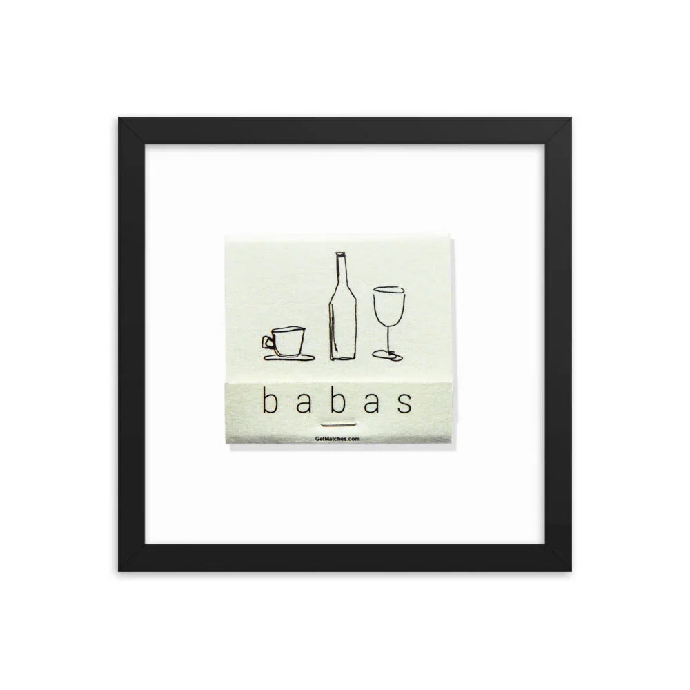Babas on Cannon Framed Print matchbook photos