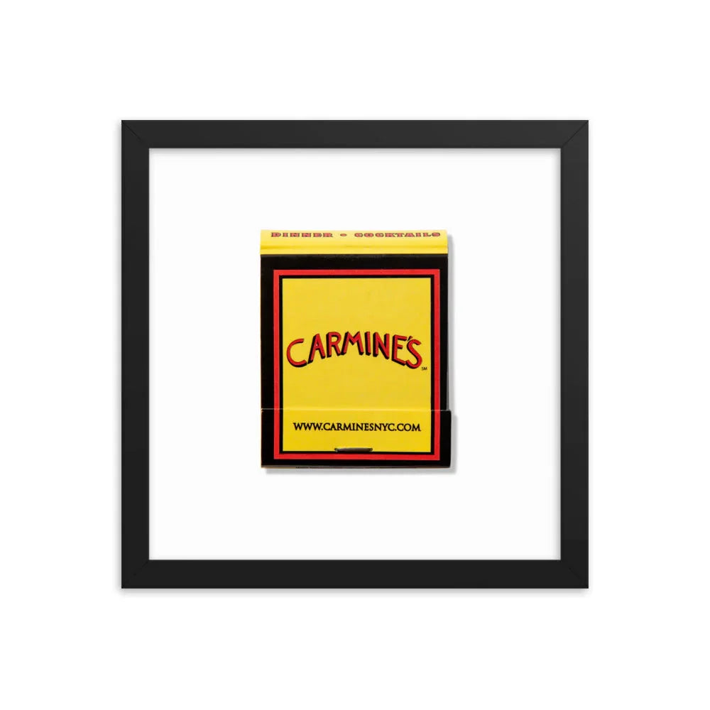 Carmine’s Framed Print matchbook photos