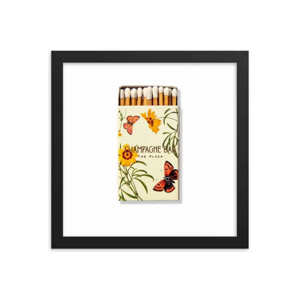 Champagne Bar Framed Print matchbook photos