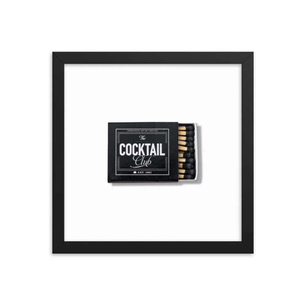 Cocktail Club Framed Print matchbook photos