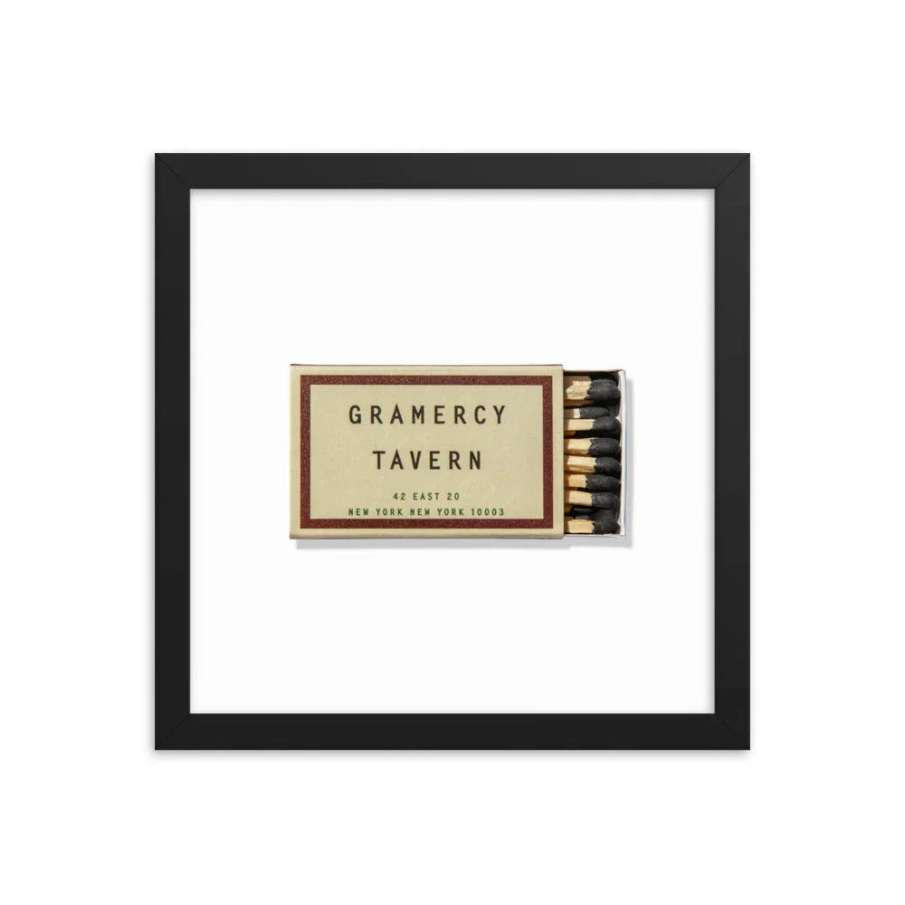 Gramercy Tavern Framed Print matchbook photos