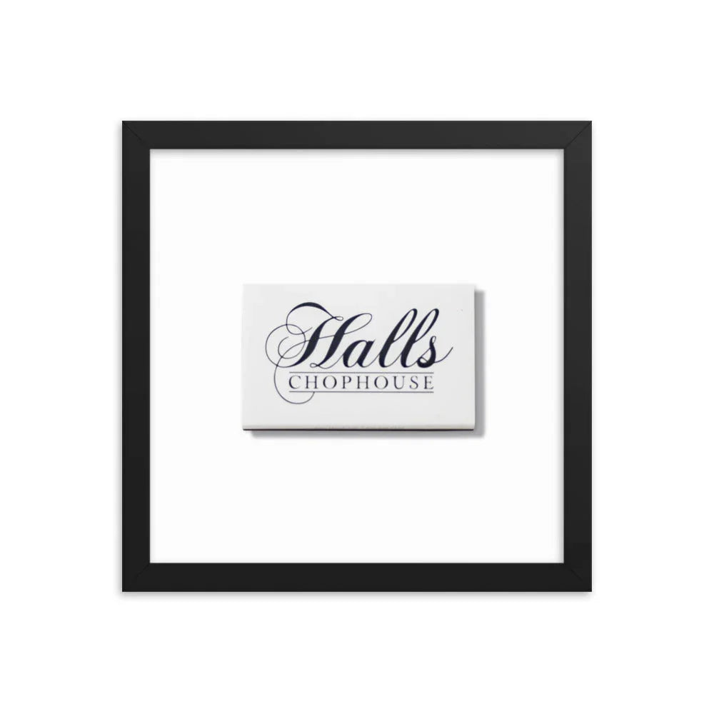 Halls Framed Print matchbook photos