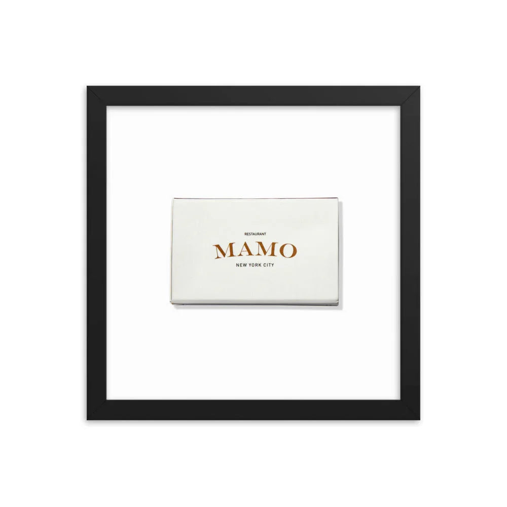Mamo Framed Print matchbook photos