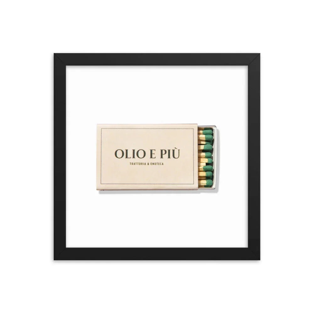 Olio E Piu Framed Print matchbook photos