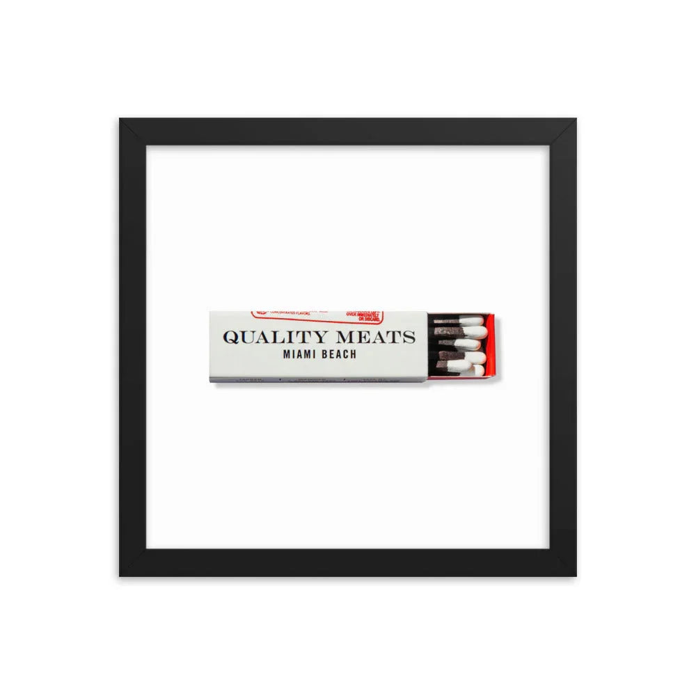 Quality Meats Framed Print matchbook photos