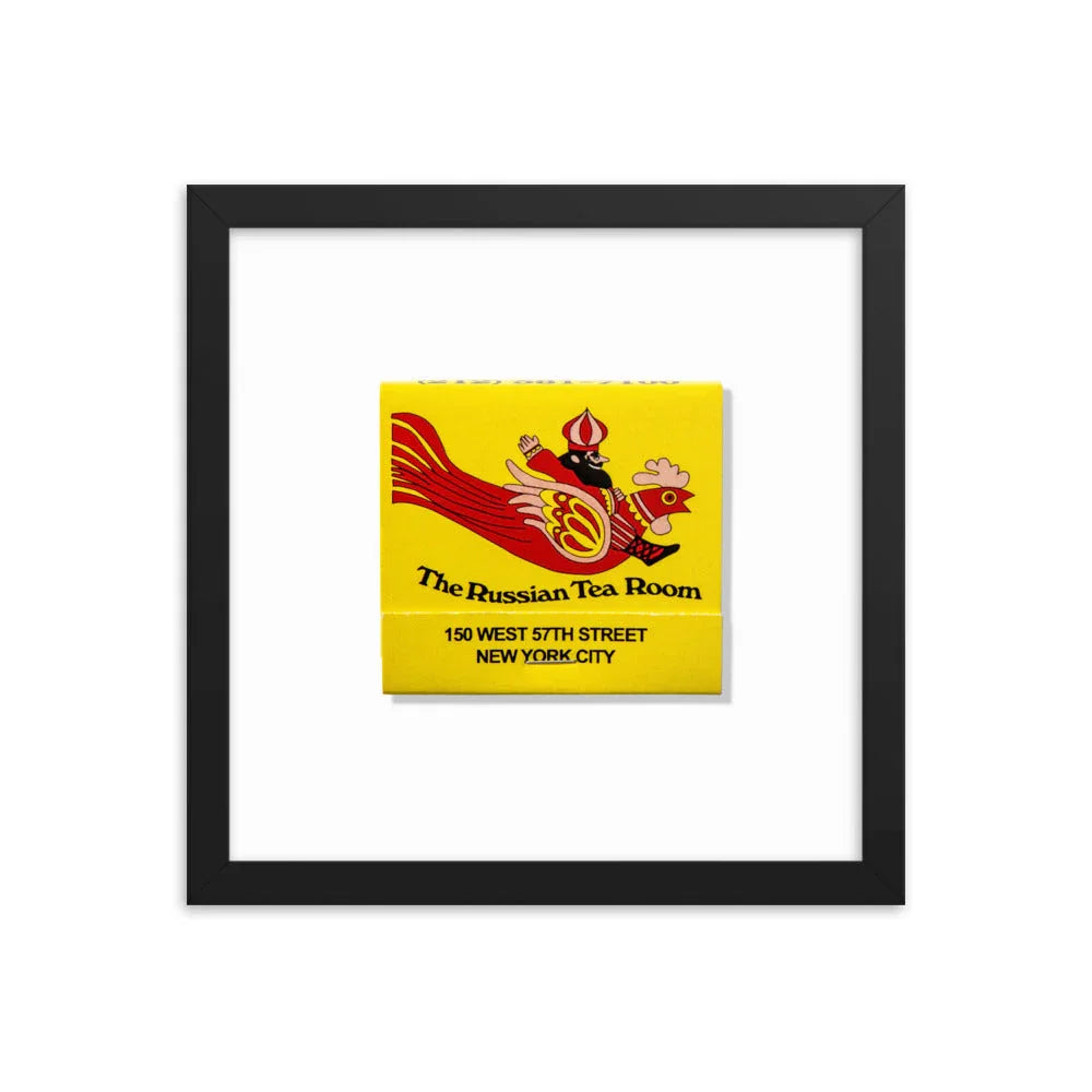 Russian Tea Room Framed Print matchbook photos