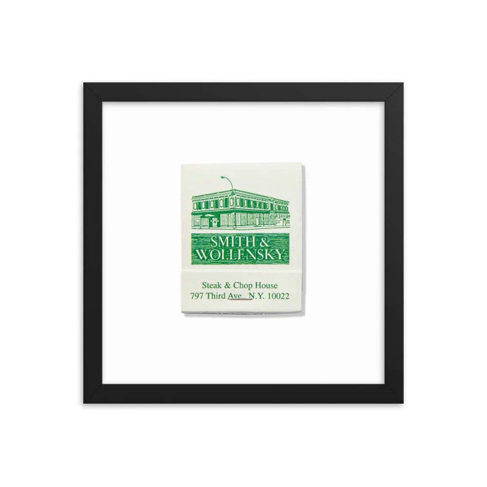Smith & Wollensky Framed Print matchbook photos