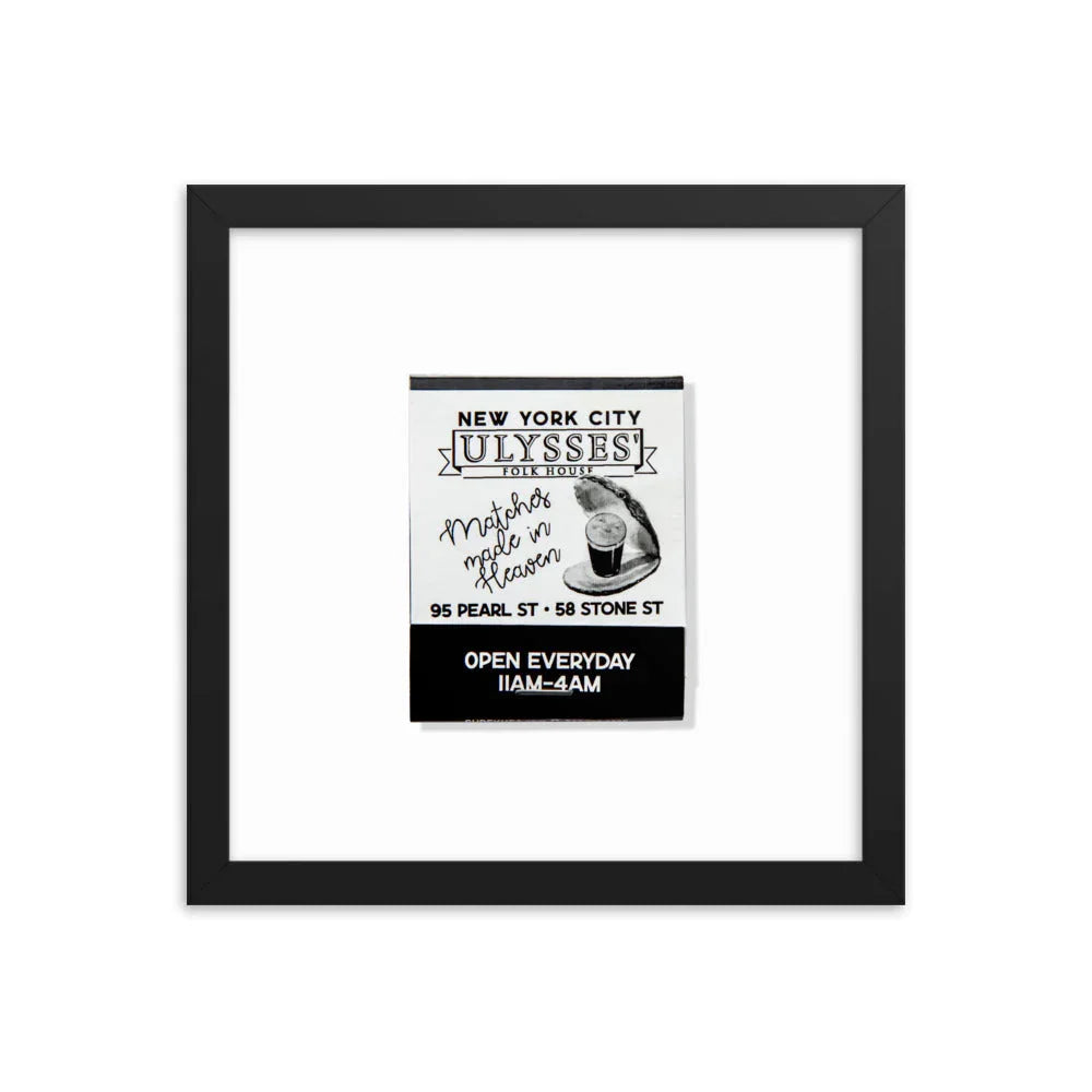 Ulysses Framed Print matchbook photos
