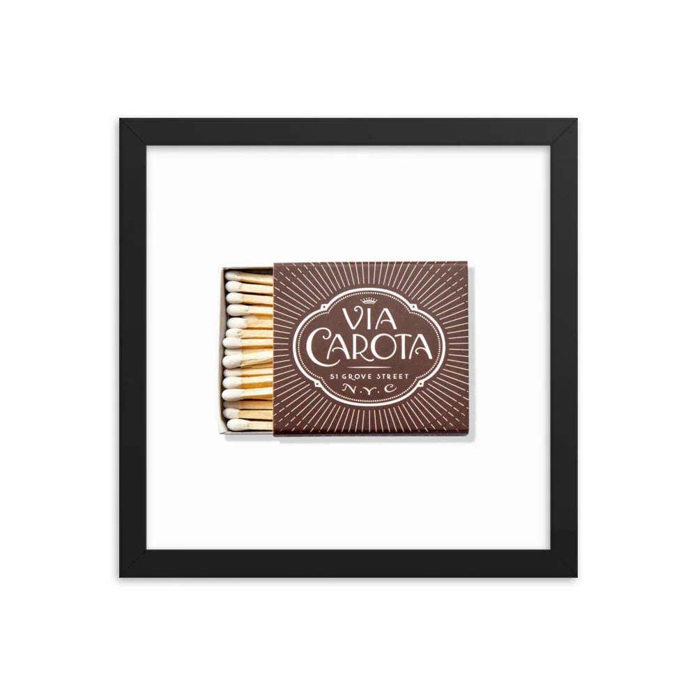 Via Carota Framed Print matchbook photos