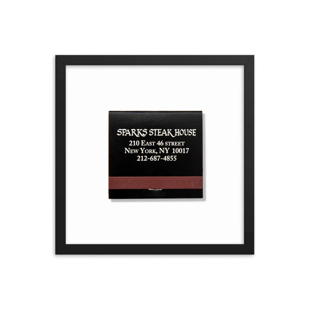 Sparks Steak House Matchbox Framed Print matchbook photos
