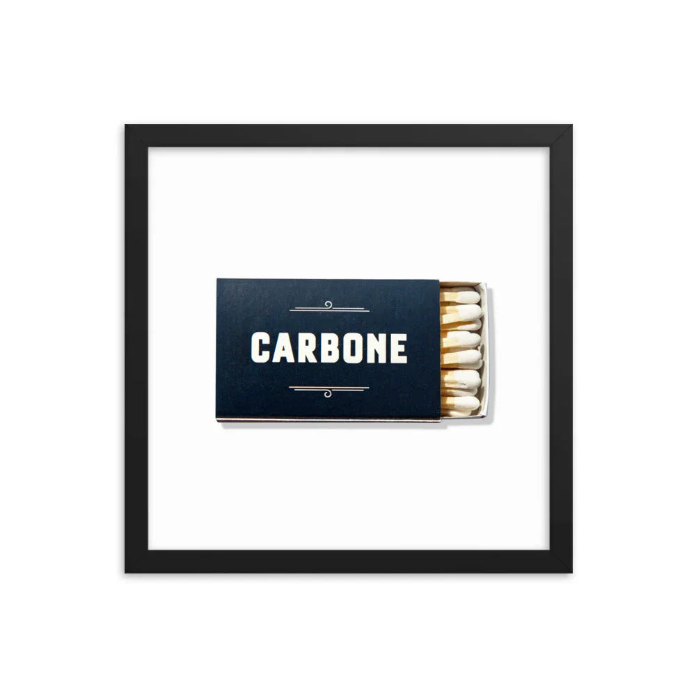Carbone Framed Print matchbook photos