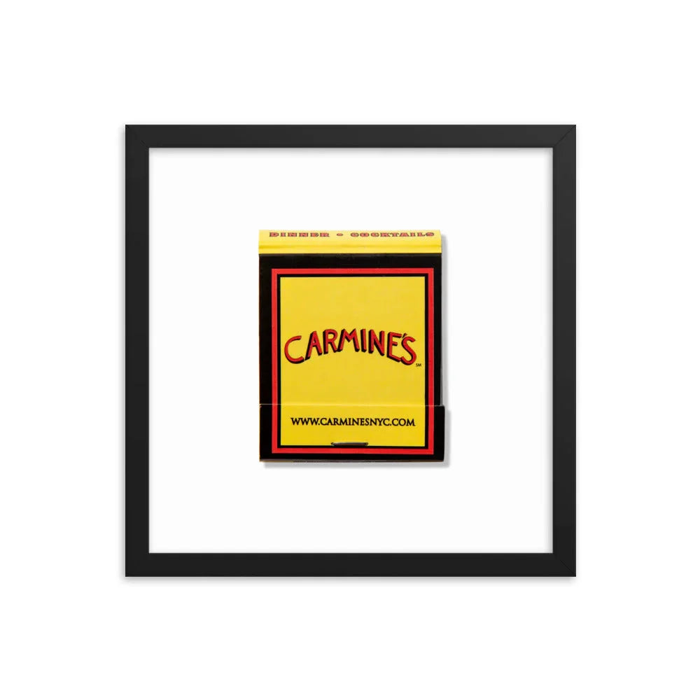 Carmine’s Framed Print matchbook photos