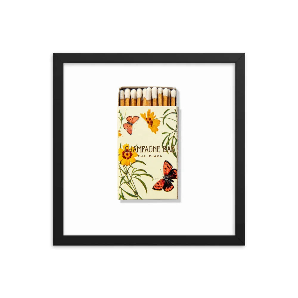 Champagne Bar Framed Print matchbook photos