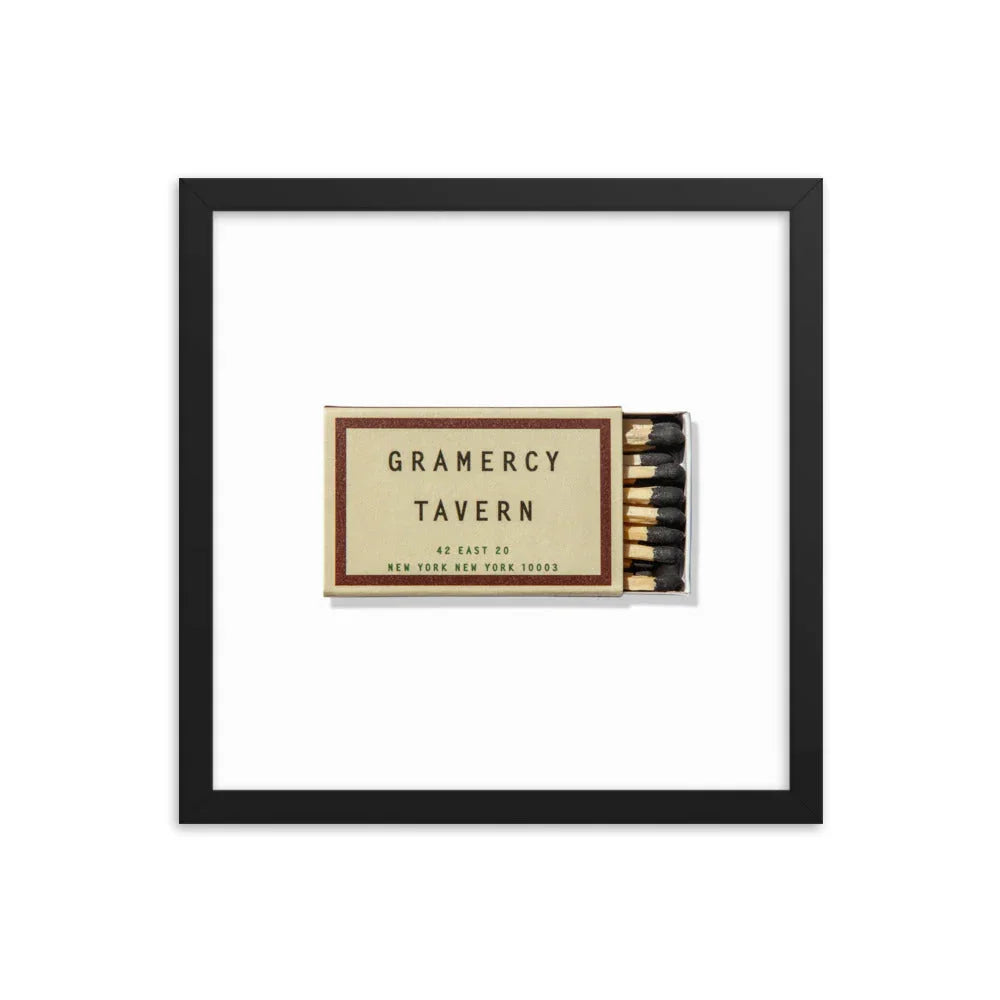 Gramercy Tavern Framed Print matchbook photos