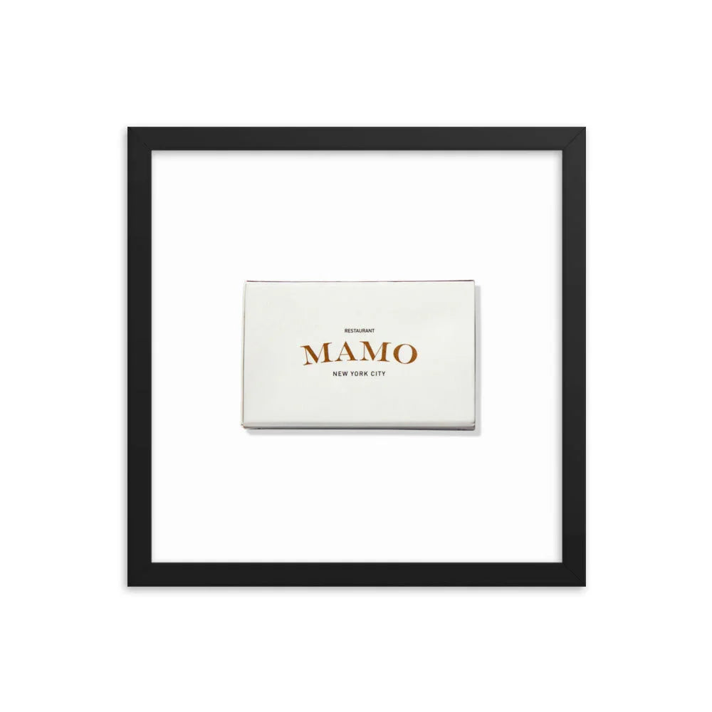 Mamo Framed Print matchbook photos