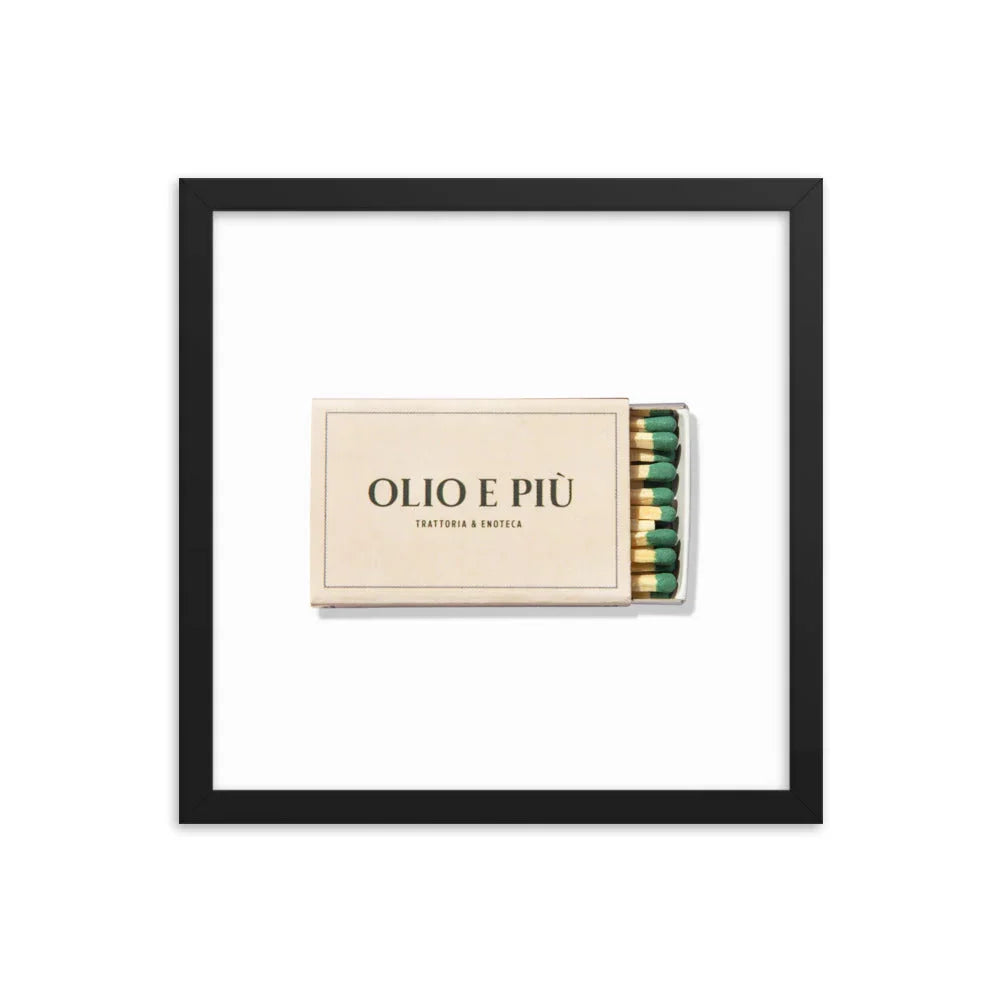 Olio E Piu Framed Print matchbook photos