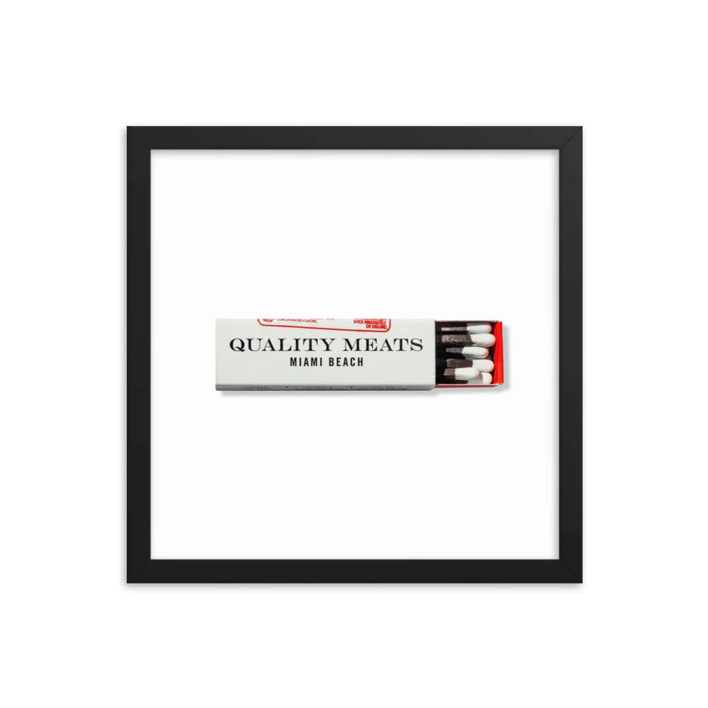 Quality Meats Framed Print matchbook photos