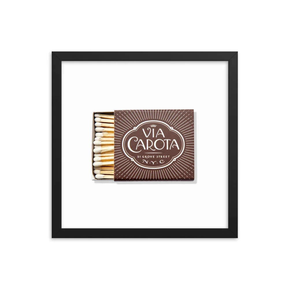 Via Carota Framed Print matchbook photos