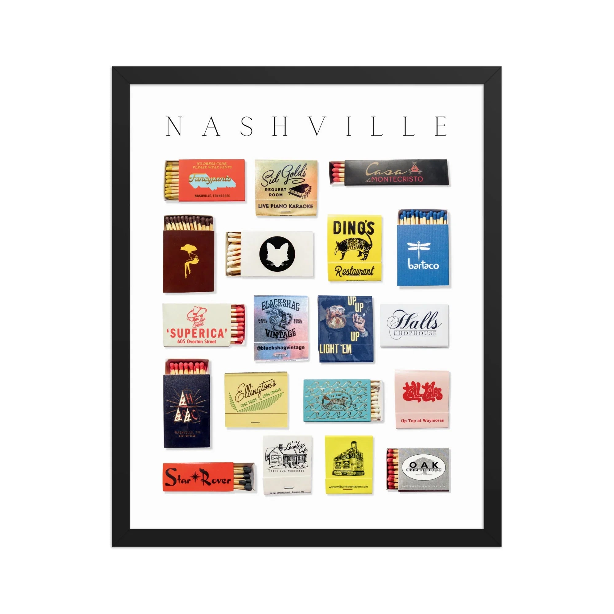 Nashville Matchbox Print matchbook photos