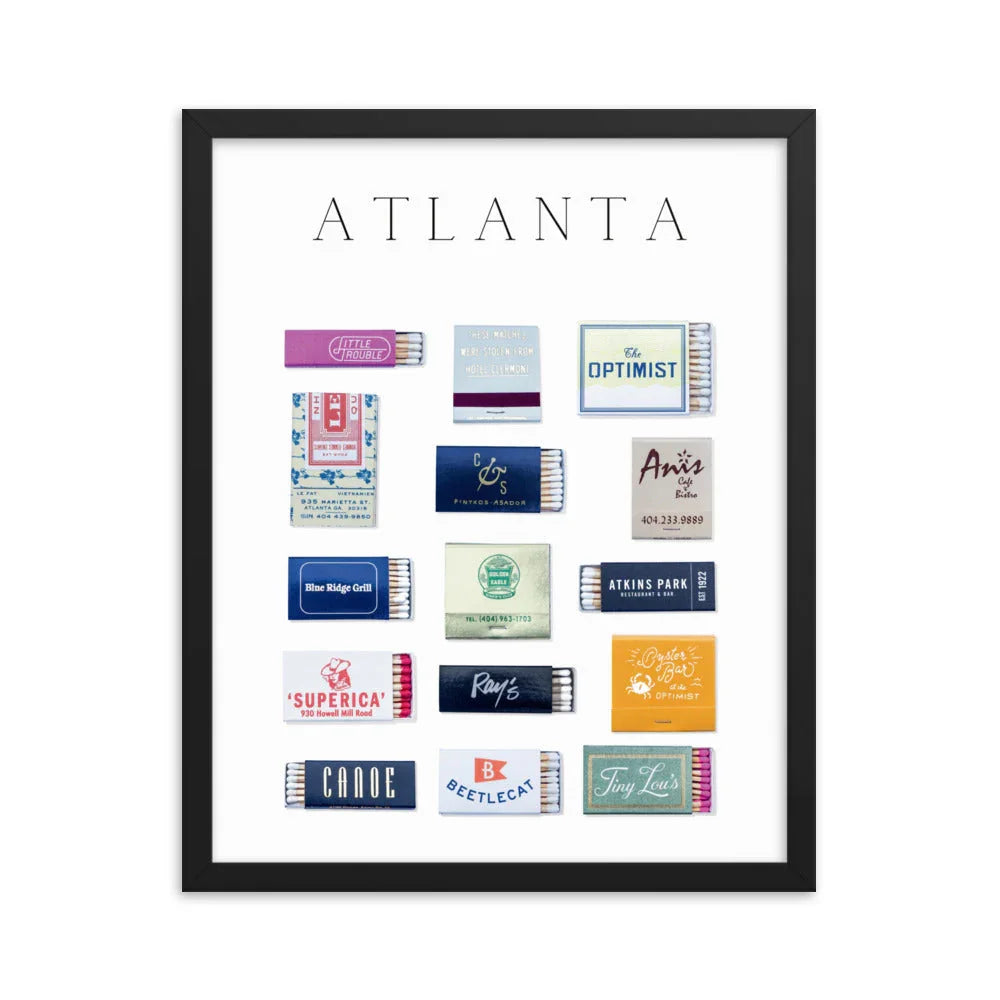 Atlanta Framed Matchbox Print matchbook photos