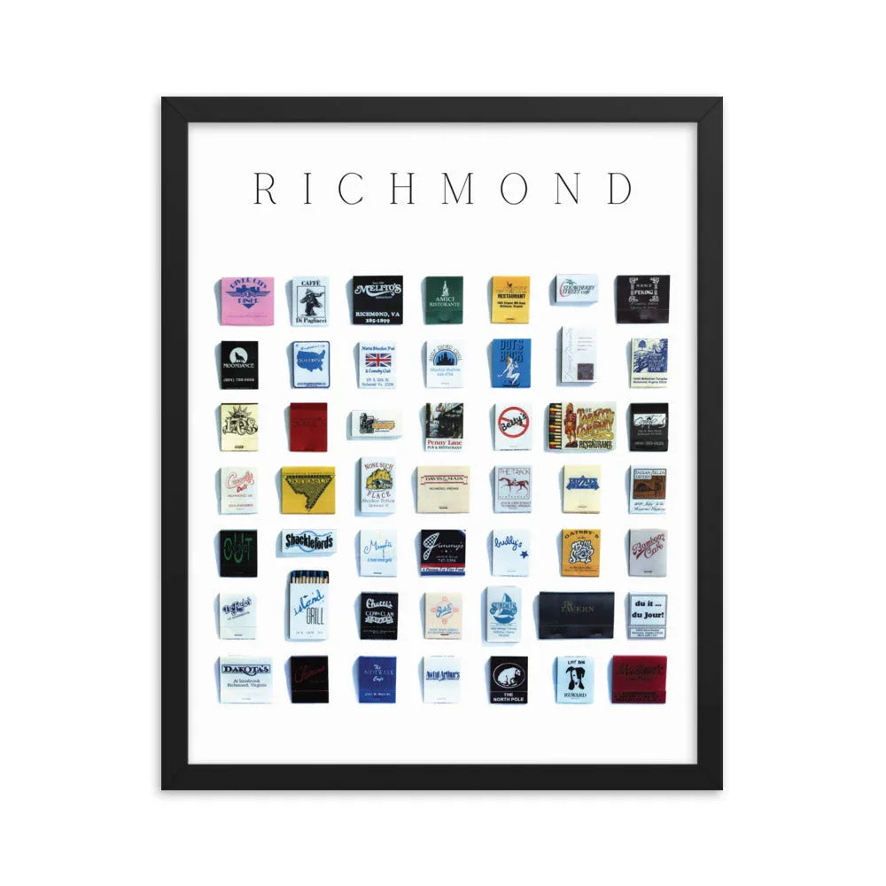 Richmond Vintage City Framed Print matchbook photos