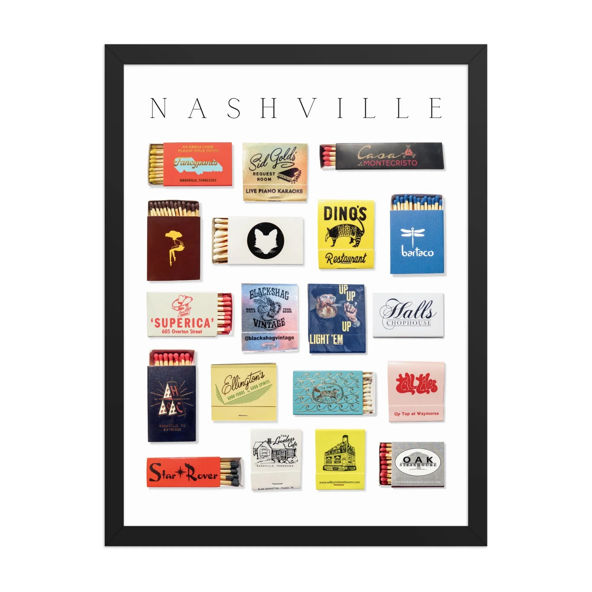 Nashville Matchbox Print matchbook photos