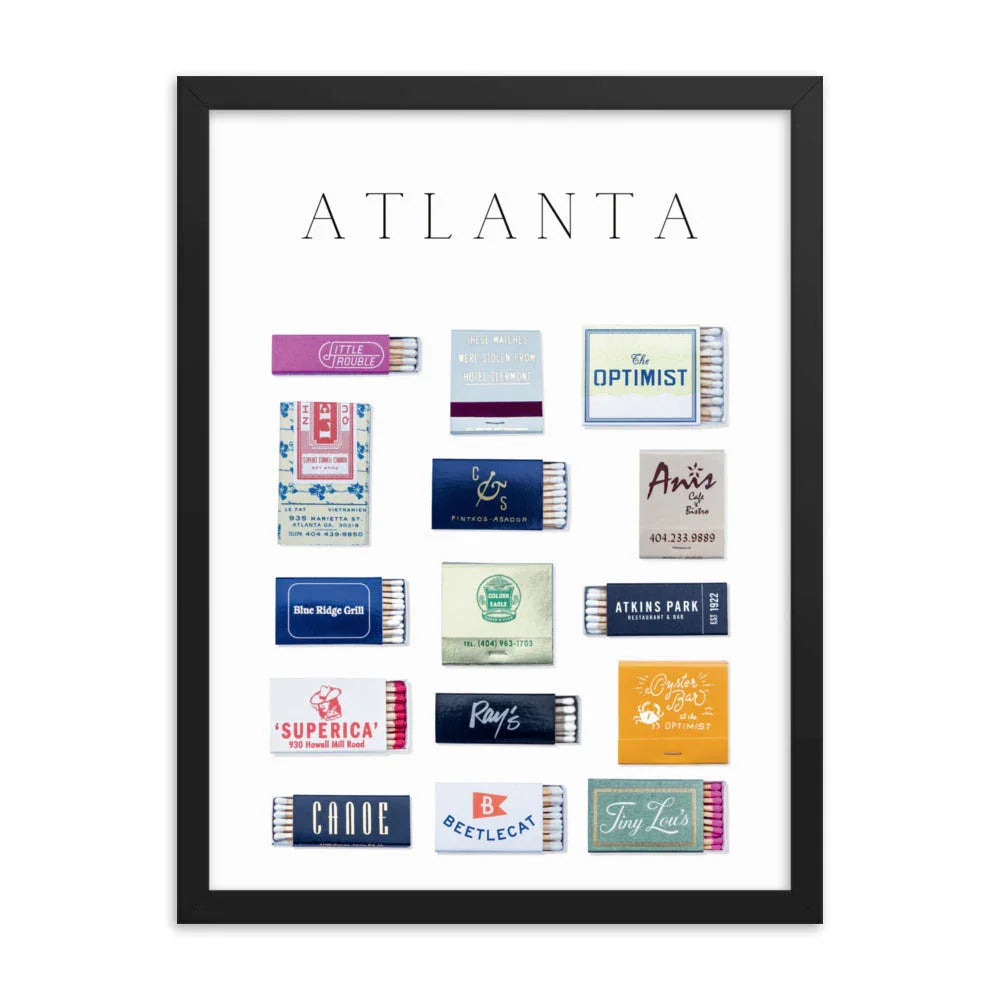 Atlanta Framed Matchbox Print matchbook photos