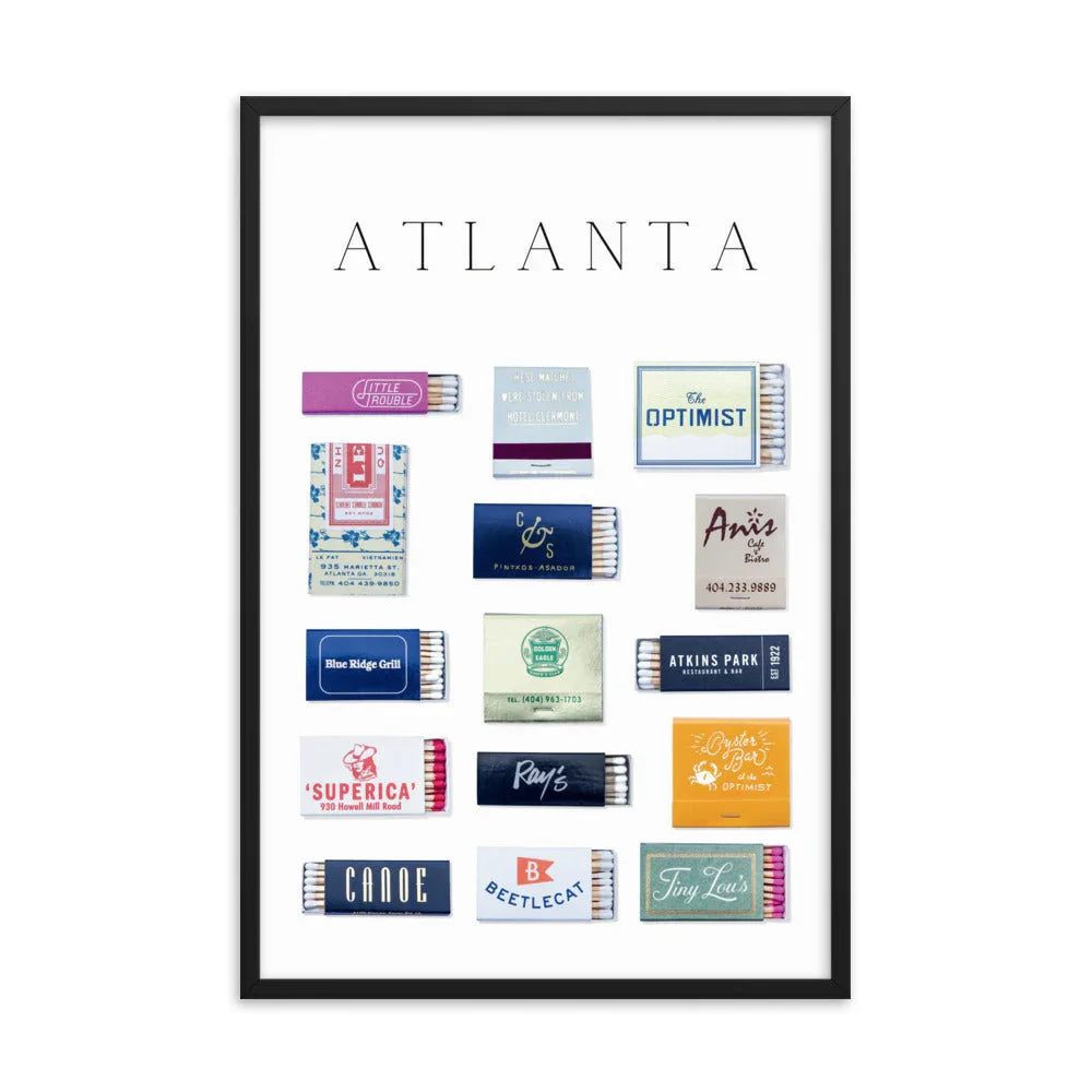 Atlanta Framed Matchbox Print matchbook photos