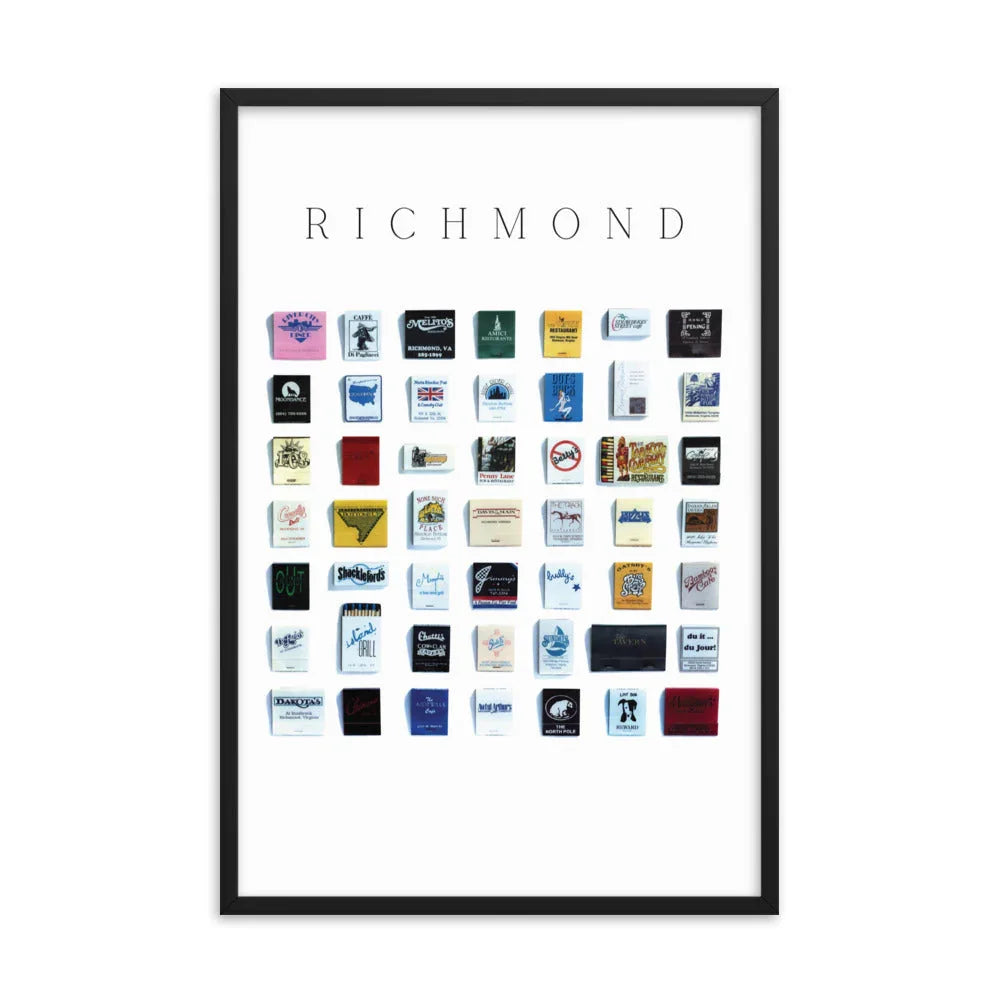 Richmond Vintage City Framed Print matchbook photos