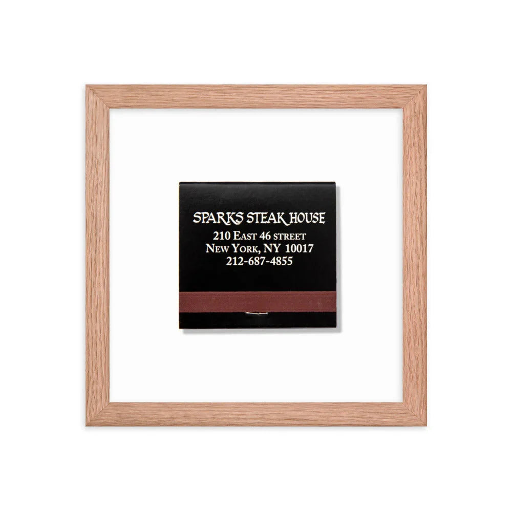 Sparks Steak House Matchbox Framed Print matchbook photos
