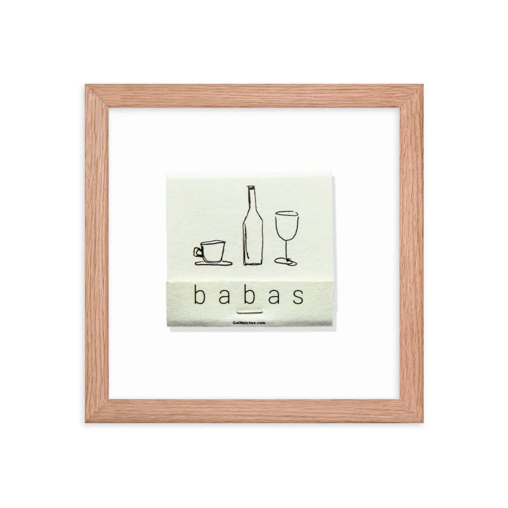 Babas on Cannon Framed Print matchbook photos
