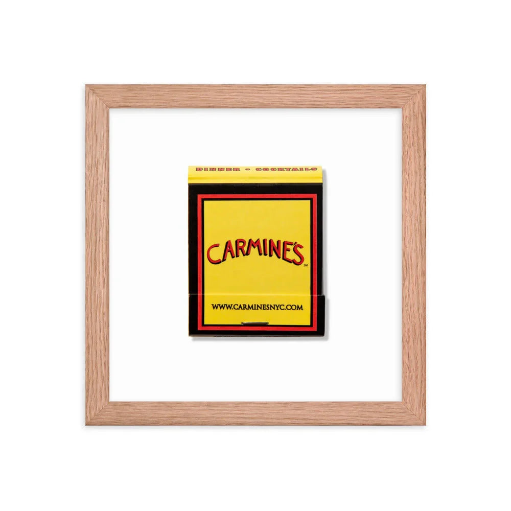 Carmine’s Framed Print matchbook photos
