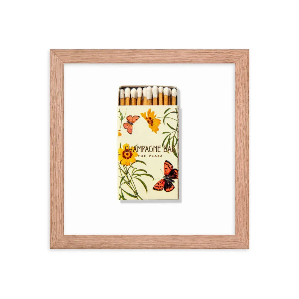 Champagne Bar Framed Print matchbook photos